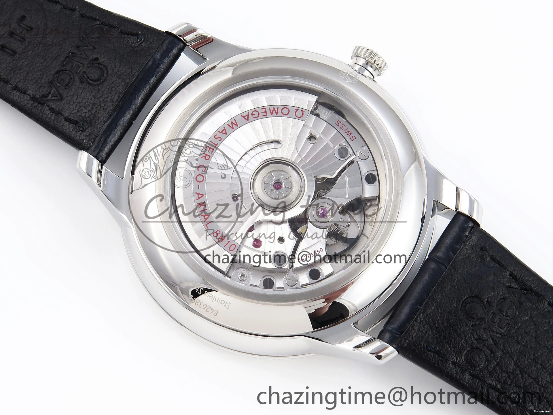 0421 AllSeason De Ville Power Reserve SS MKF 1:1 Best Edition Pink Dial on Black Leather Strap 7738